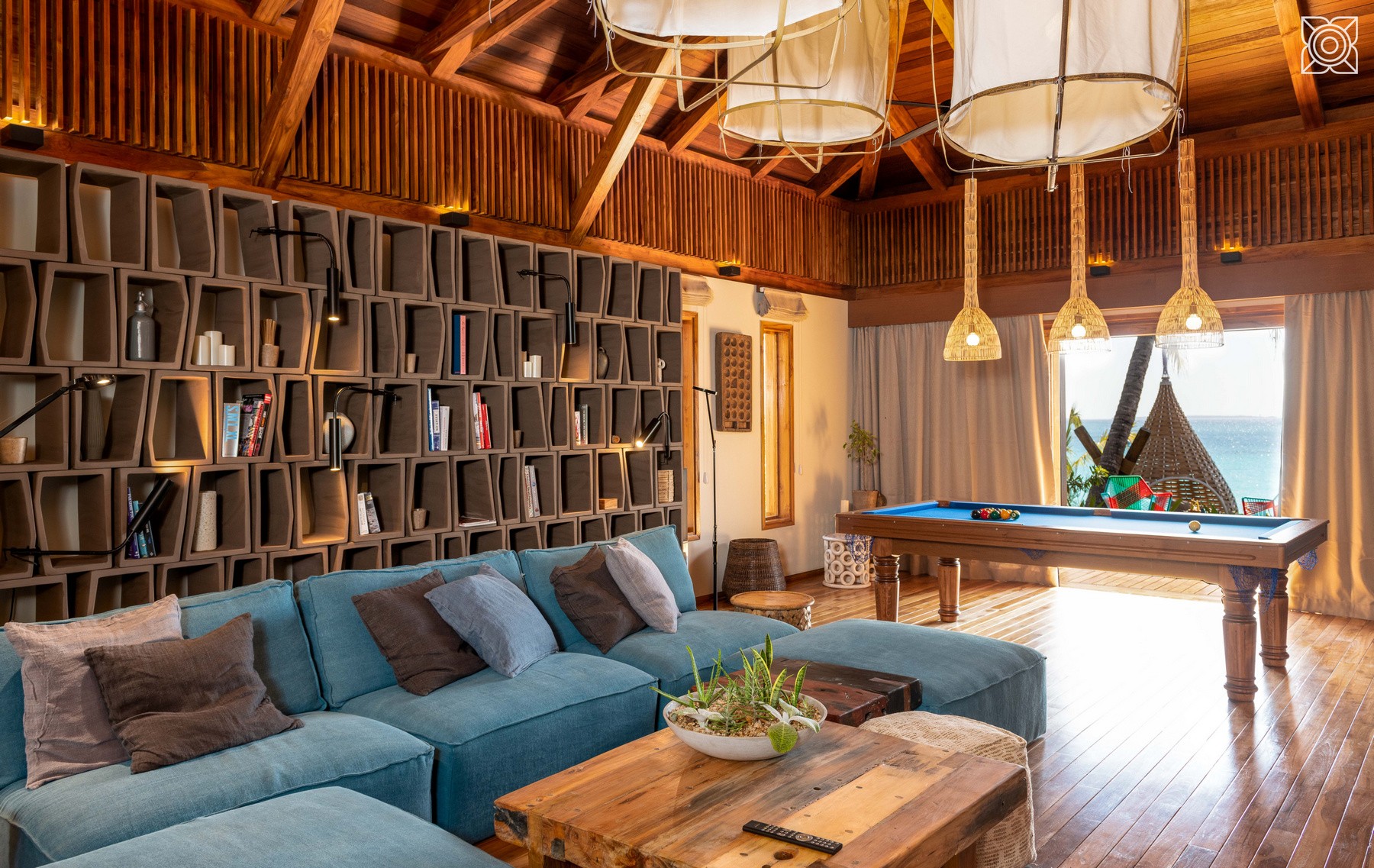 Wohnbereich der Ocean Front Villa mit 3 Schlafzimmern